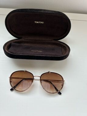 Tom Ford Women’s Dickon 59mm Aviator Sunglasses Brown.